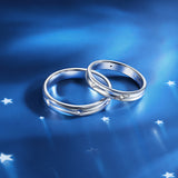 "Starlit Melody" Couples Promise Sterling Silver Star Matching Rings