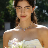 Wisteria Bloom Drop Soft Silver Promise Necklace