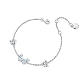 FANCIME "Starlight Butterfly" Luminous Enamel Sterling Silver Bracelet