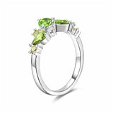 “Wisteria Whisper” Flower Peridot Silver Ring