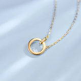 "Attachment" 18K Yellow Gold Interlocking Circle Necklace With Diamond 0.025CTTW