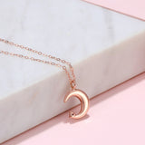 "Rosy Twilight" 18K Rose Gold Celestial Moon Diamond Necklace