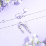 “Blooming Wisteria” Dangling Flower Sterling Silver Necklace