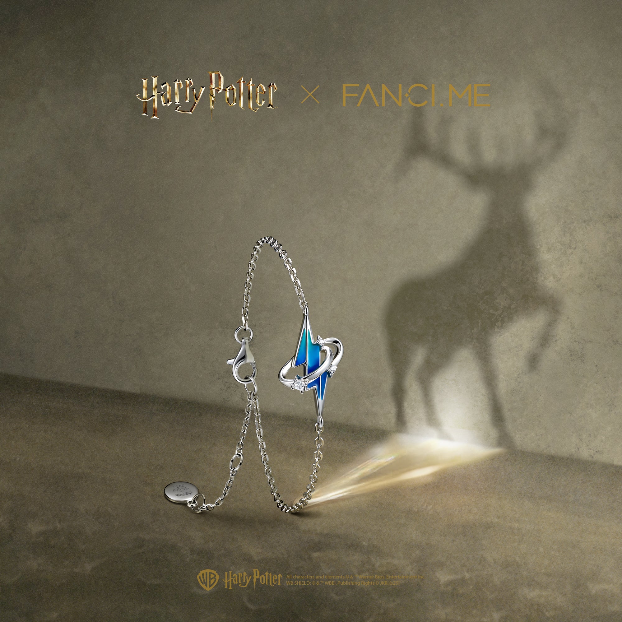 Harry Potter x FANCIME Patronus Mark Silver Bracelet Glow-in-the dark ...