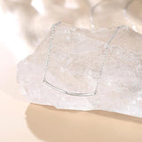 Smile Horizontal Line Platinum Necklace