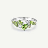 “Wisteria Whisper” Flower Peridot Silver Ring