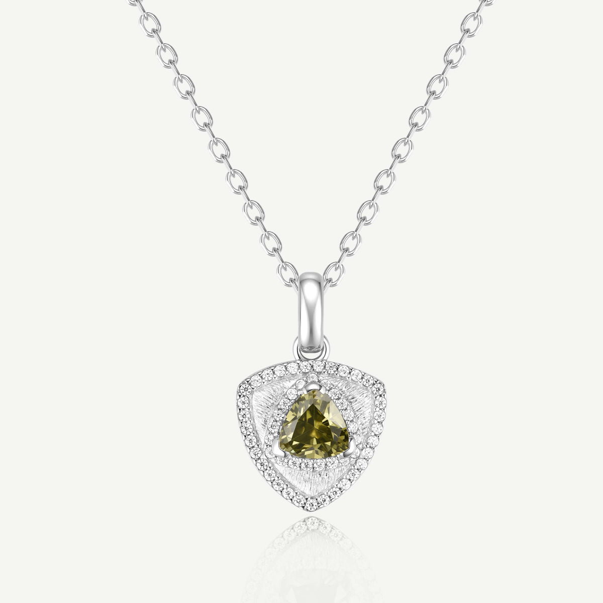 Trinity Textured Necklace Created Peridot