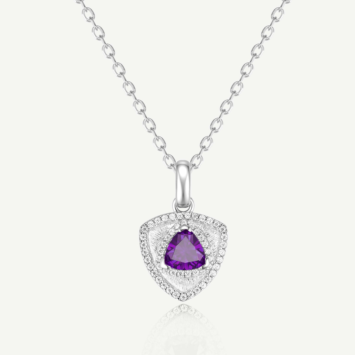 Trinity Textured Necklace Created Amethyst