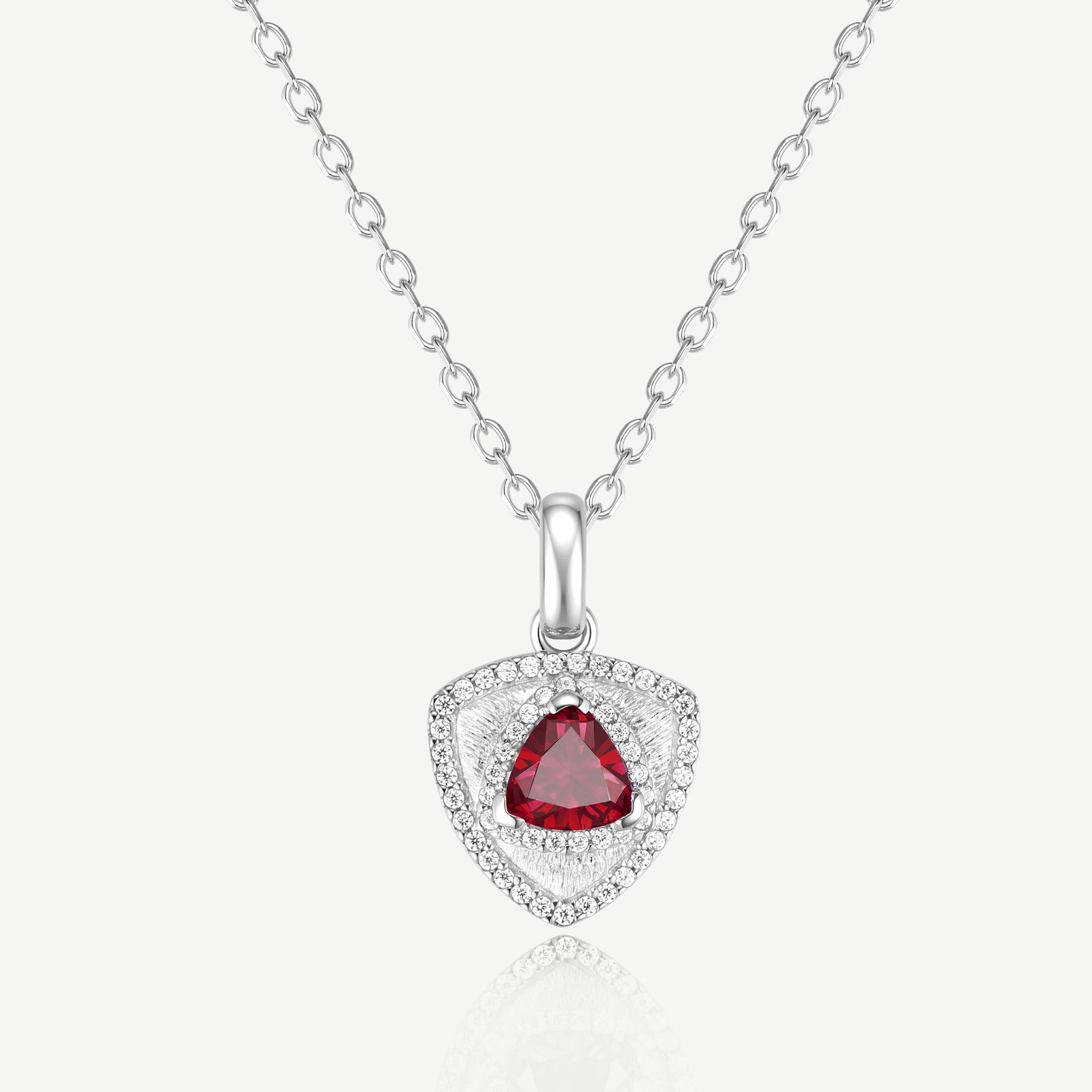 Trinity Textured Necklace Created Ruby