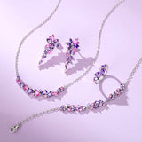 “Wisteria Whisper” Flower Bar Amethyst Silver Necklace