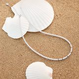 Pearl Blossom Chain Necklace with Silver Beads