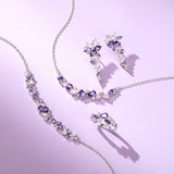 “Wisteria Whisper” Flower Bar Pink Tourmaline Silver Bracelet