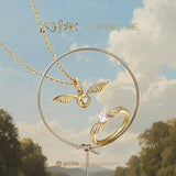 Harry Potter x FANCIME Goldener Schnatz Halskette aus Sterlingsilber