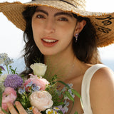 „Wisteria Whisper“ Flower Bar Halskette aus rosa Turmalin und Silber