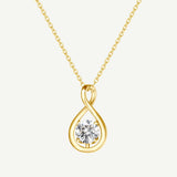 "Infinite Embrace" April Birthstone Cubic Zirconia Stone Infinity Symbol Sterling Silver Pendant Necklace