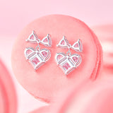 FANCIME "Bow For Princess" Pink Heart Sterling Silver Earrings