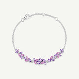 Armband „Wisteria Whisper“ aus Amethyst und Silber mit Blumenmuster