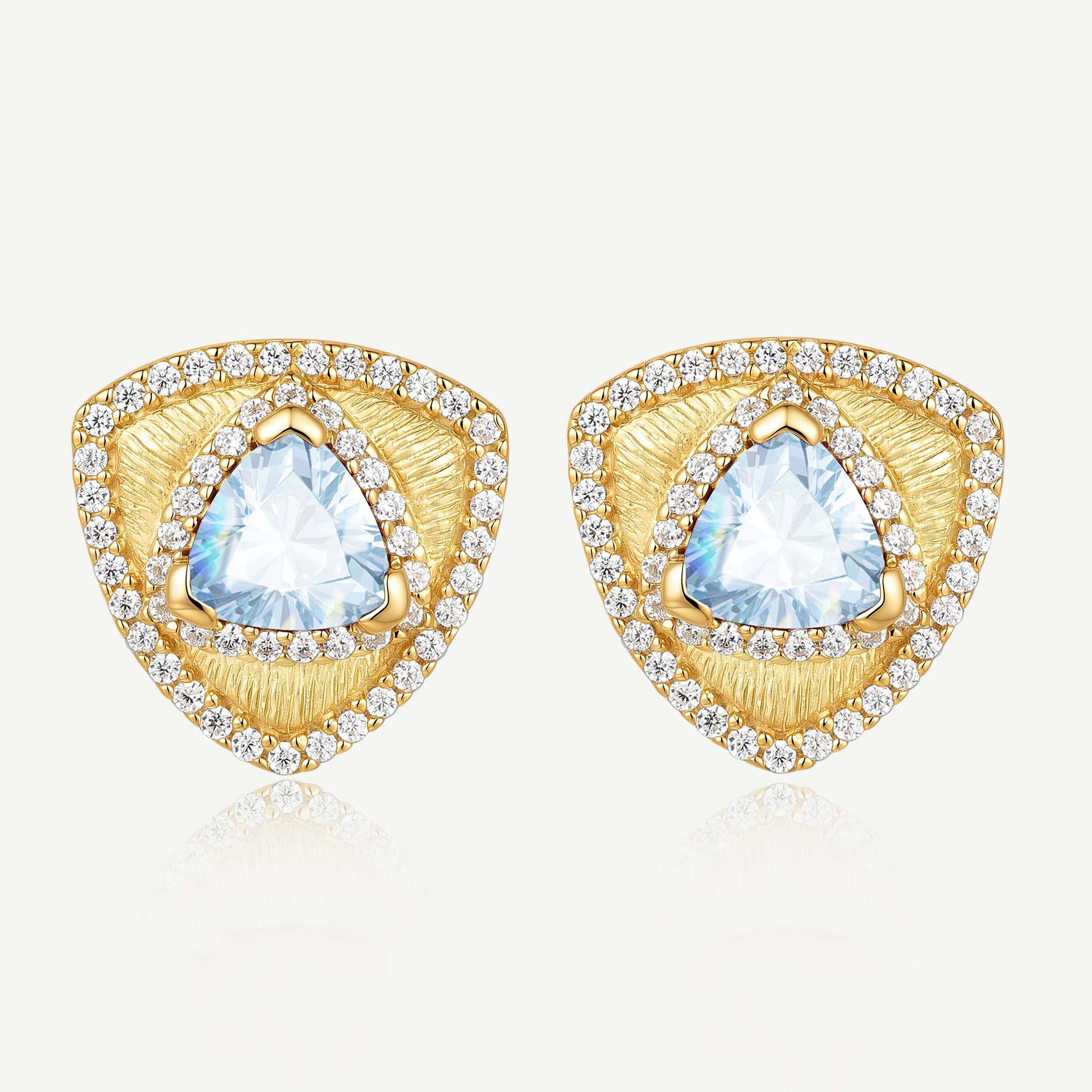 Trinity Textured Earrings Created Aquamarine