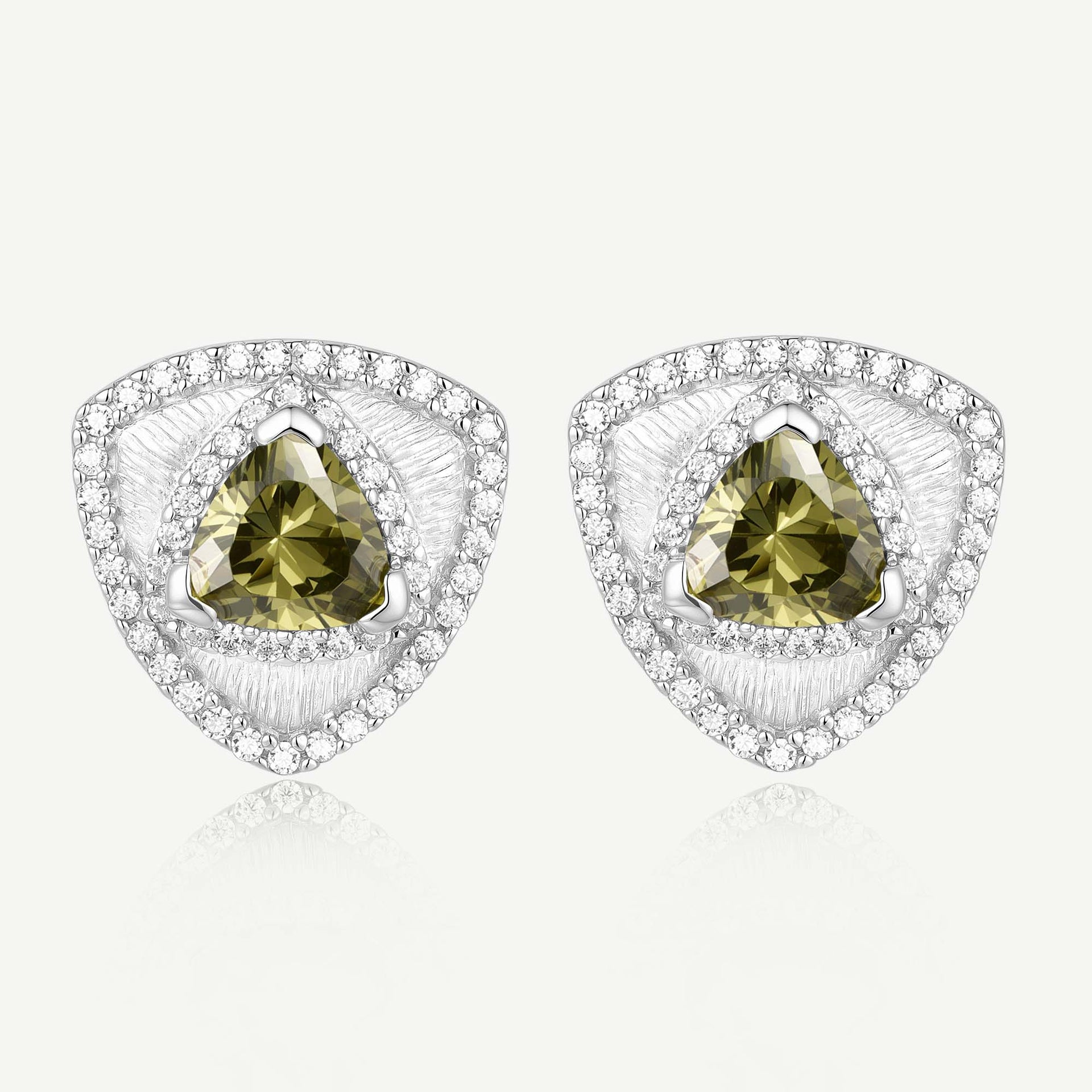 Trinity Textured Earrings Created Peridot