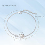 "Infinite Embrace" June Birthstone White Pearl Infinity Symbol Sterling Silver Bracelet
