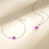 "Infinite Embrace" October Birthstone Pink Tourmaline Stone Infinity Symbol Sterling Silver Bracelet