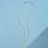 Fanci "Committed Faith" Cross 14K Yellow Gold Necklace Full