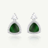Trinity Essential Silver Earrings in Malachite