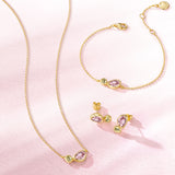 Secret Garden Amethyst & Peridot Birthstone Silver Earrings