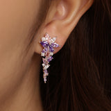 „Wisteria Whisper“ Ohrringe aus rosa Turmalin und Silber