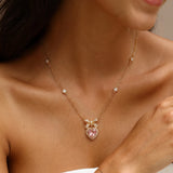 FANCIME "Heart Kiss" Sugar Bow Silver Necklace