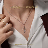 Harry Potter x FANCIME Harry Potter Wand Charm Necklaces, Silver