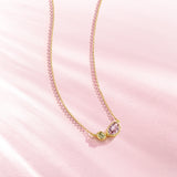 Secret Garden Amethyst & Peridot Birthstone Silver Necklace