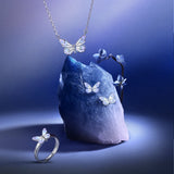 FANCIME「スターライトバタフライ」ルミナスエナメルスターリングシルバーイヤリング