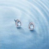 Ocean Eye Birthstone Silver Earring in Aquamarine