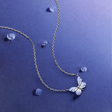 FANCIME "Starlight Butterfly" Luminous Enamel Sterling Silver Necklace