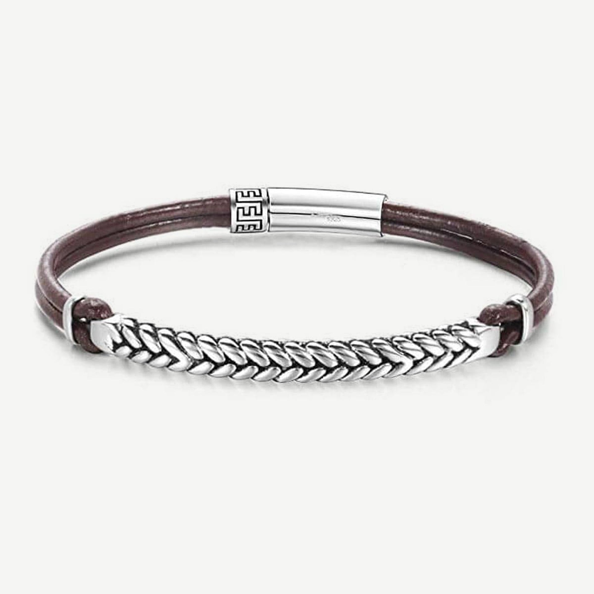 FANCIME FOOTPRINT Leather Sterling Bracelet