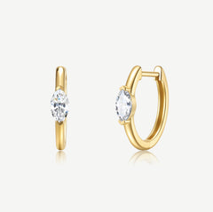 0.25 ct LGD Marquise Glow 14K Gold Hoop Earrings
