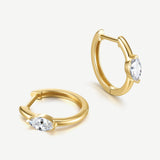 0.25 ct LGD Marquise Glow 14K Gold Hoop Earrings
