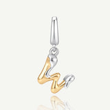 Molten Love Initial Charm Letter W in Sterling Silver
