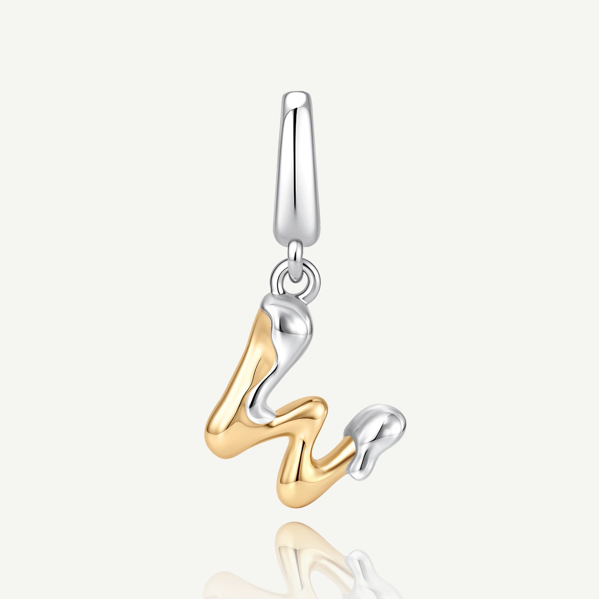 Molten Love Initial Charm Letter W Sterling
