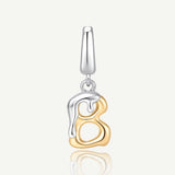 Molten Love Initial Charm Letter B in Sterling Silver