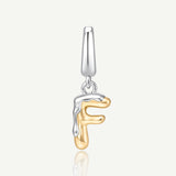 Molten Love Initial Charm Letter F in Sterling Silver