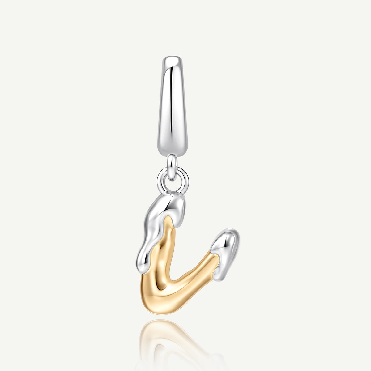Molten Love Initial Charm Letter V Sterling