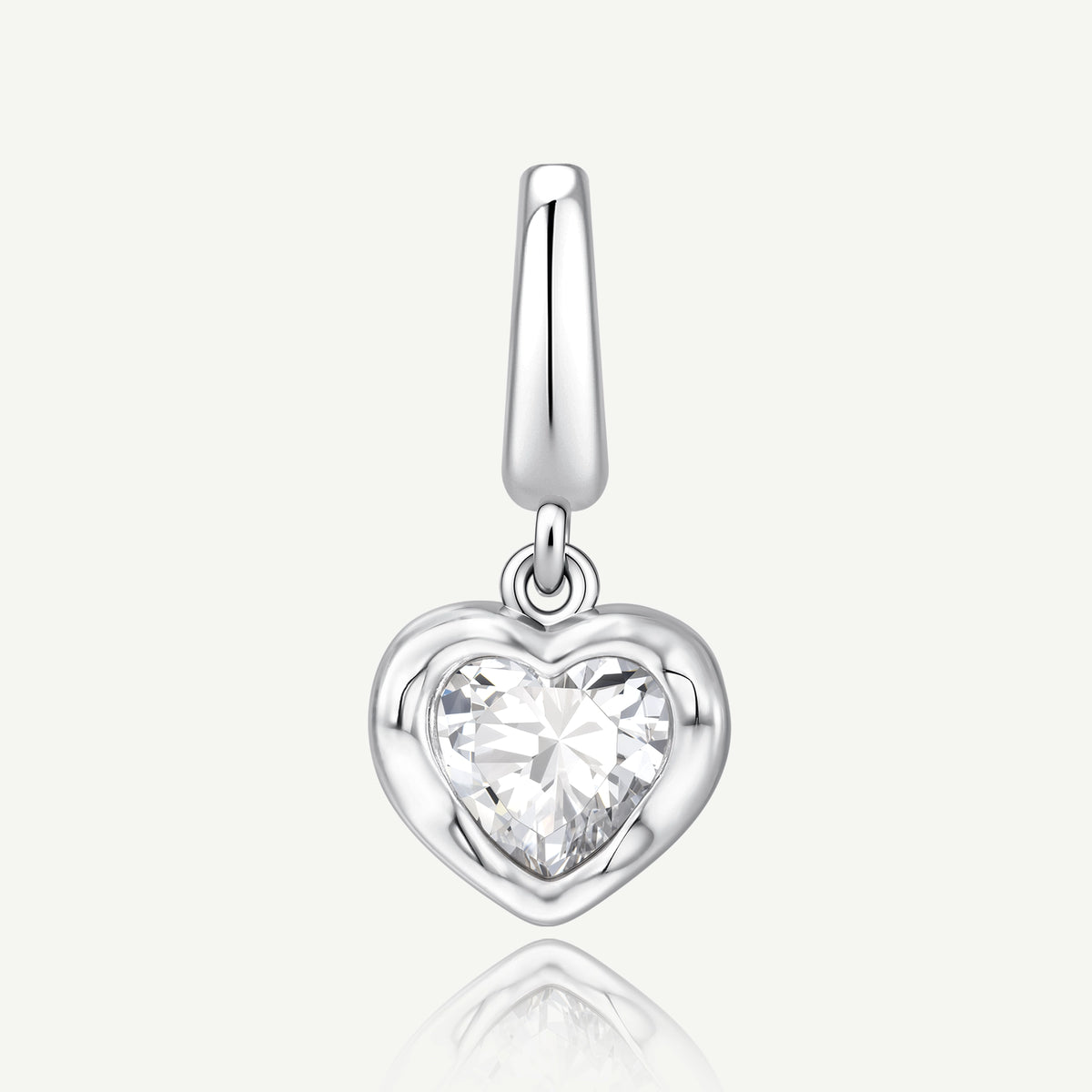Molten Love Heart Charm Sterling