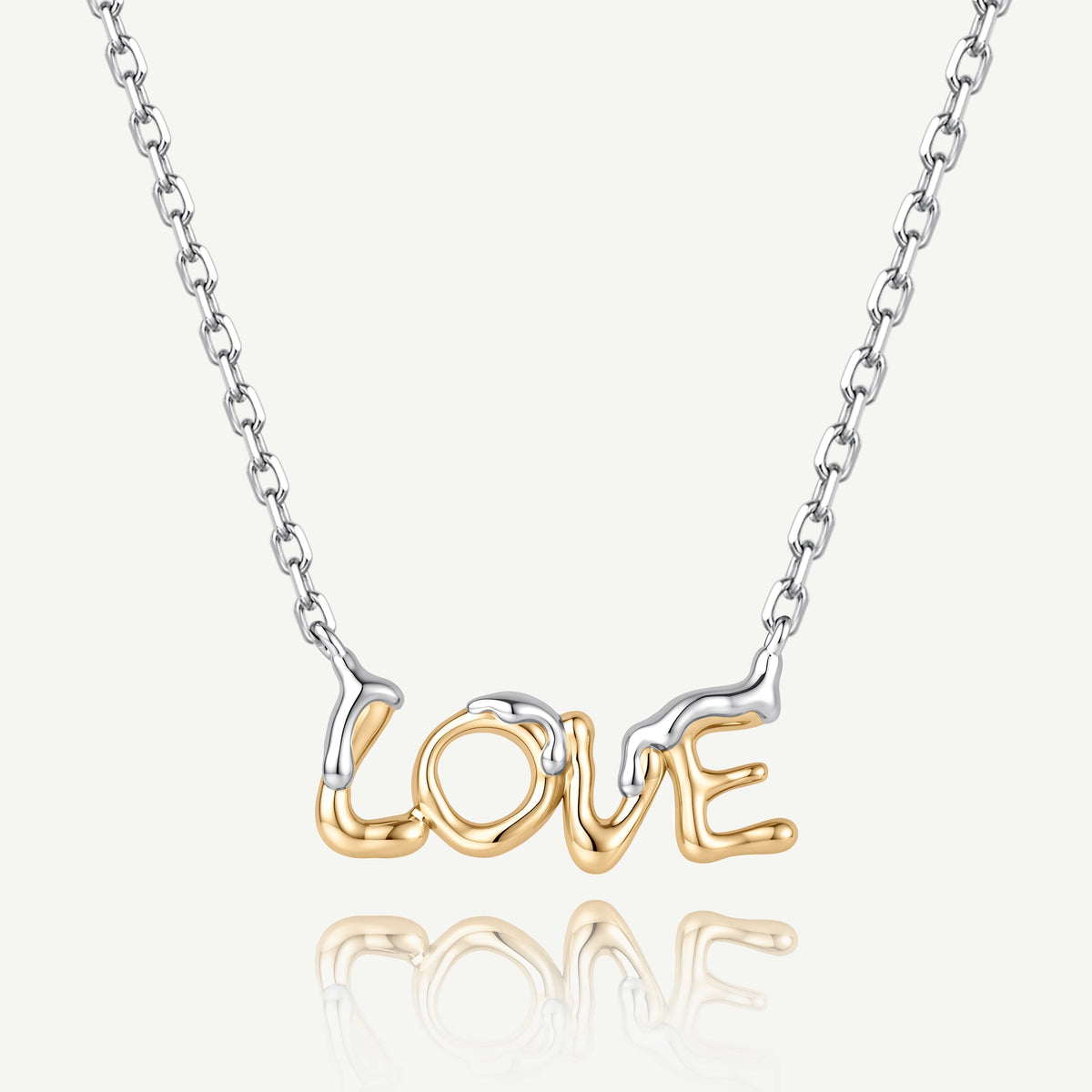 Molten Love Sterling Silver Letter Necklace