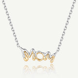 Molten Love MOM Letter Necklace in Sterling Silver