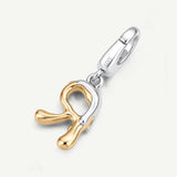 Molten Love Initial Charm Letter R in Sterling Silver