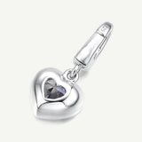 Molten Love Heart Charm in Sterling Silver