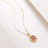 "Carolyn" Red Garnet 14K Yellow Gold Necklace