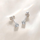 14K White Gold 0.3CTTW Four Prong Set Lab Grown Diamond Solitaire Stud Earrings